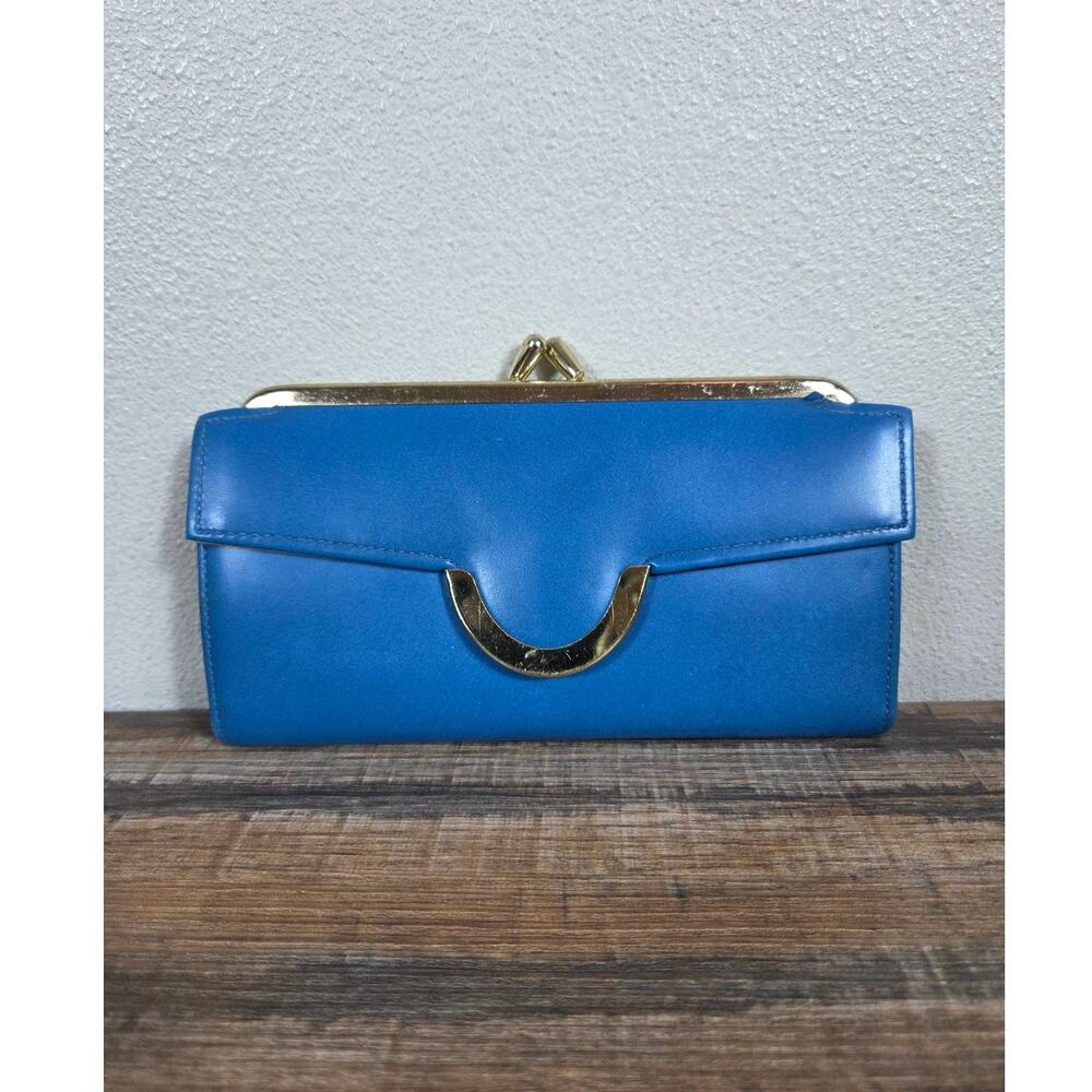 McDuff Vintage Blue with Gold Hardware Wallet